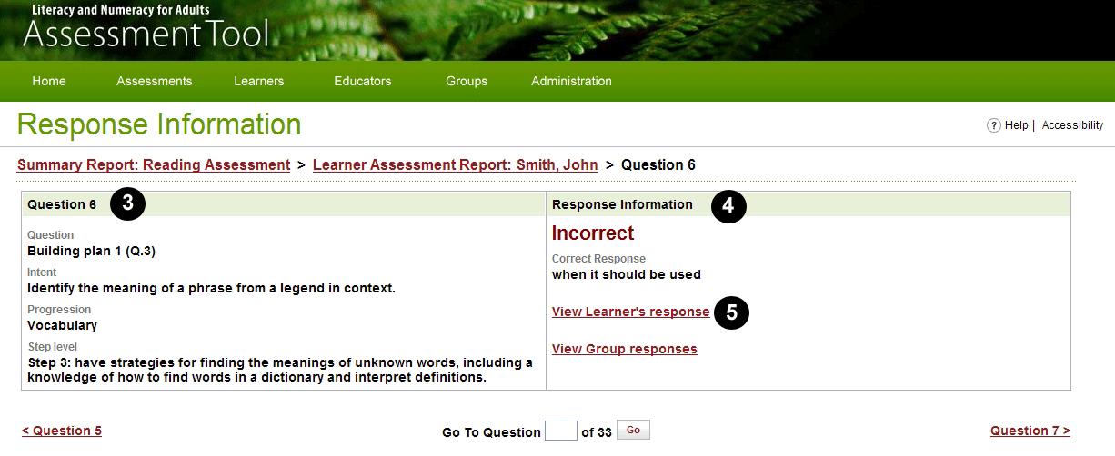 Response Information Report